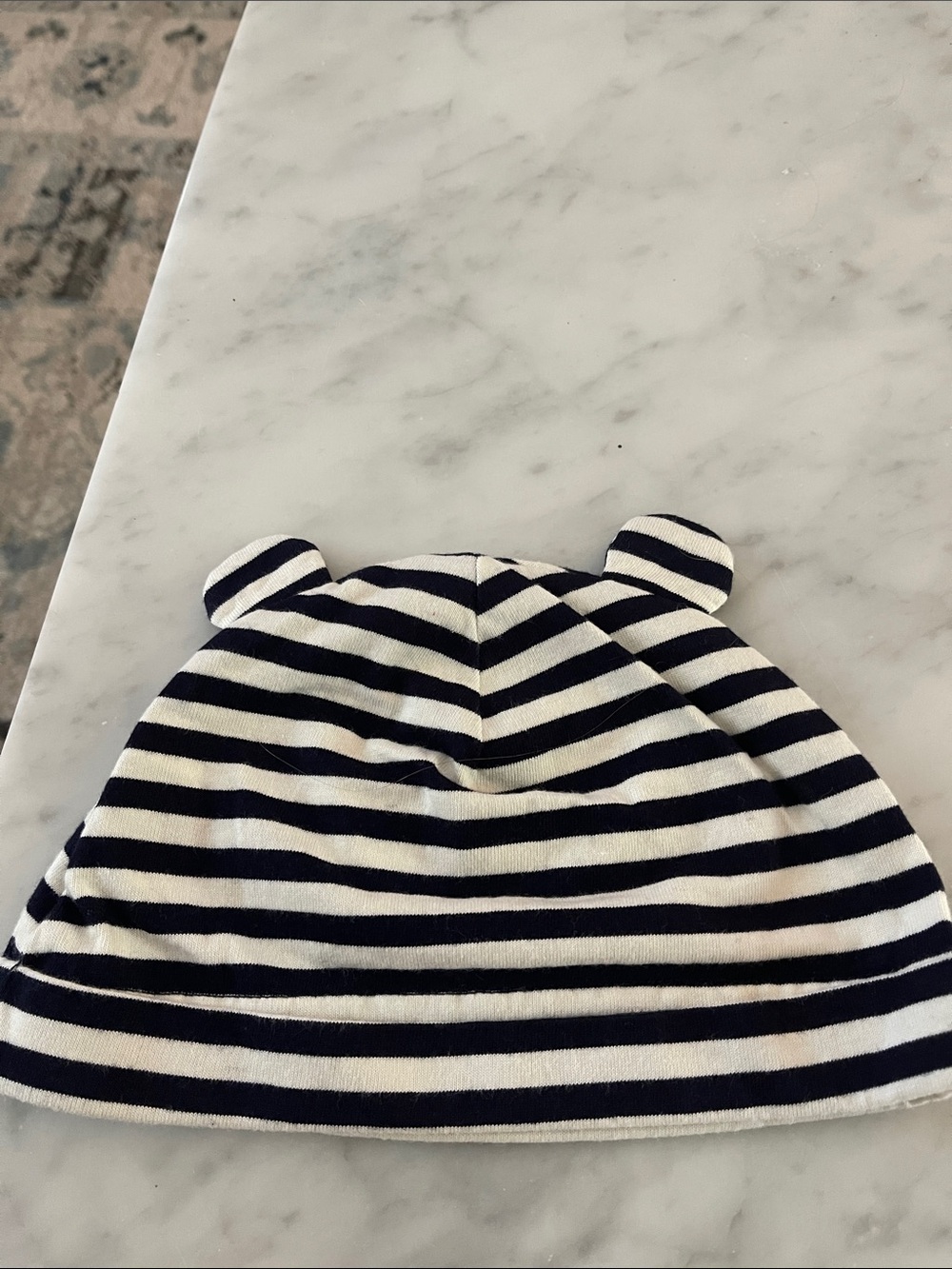 GAP Striped Bear Ear Hat - Black & White